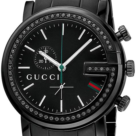 mens gucci watch with black diamonds|Gucci watch black diamond bezel.